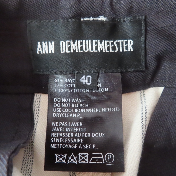 ANN DEMEULEMEESTER  Striped Cropped Trousers - Neutrals sz 40 (34x27) - Picture 4 of 6